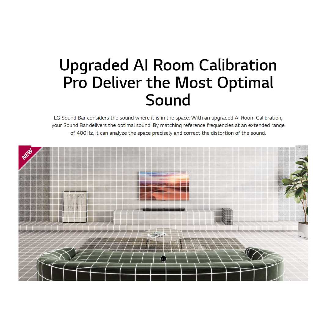 LG 570W Sound Bar with Dolby Atmos and IMAX Enhanced S90QY | AI Room Calibration | AI Sound Pro | High-Resolution Audio | Sound Bar with 1 Year Warranty