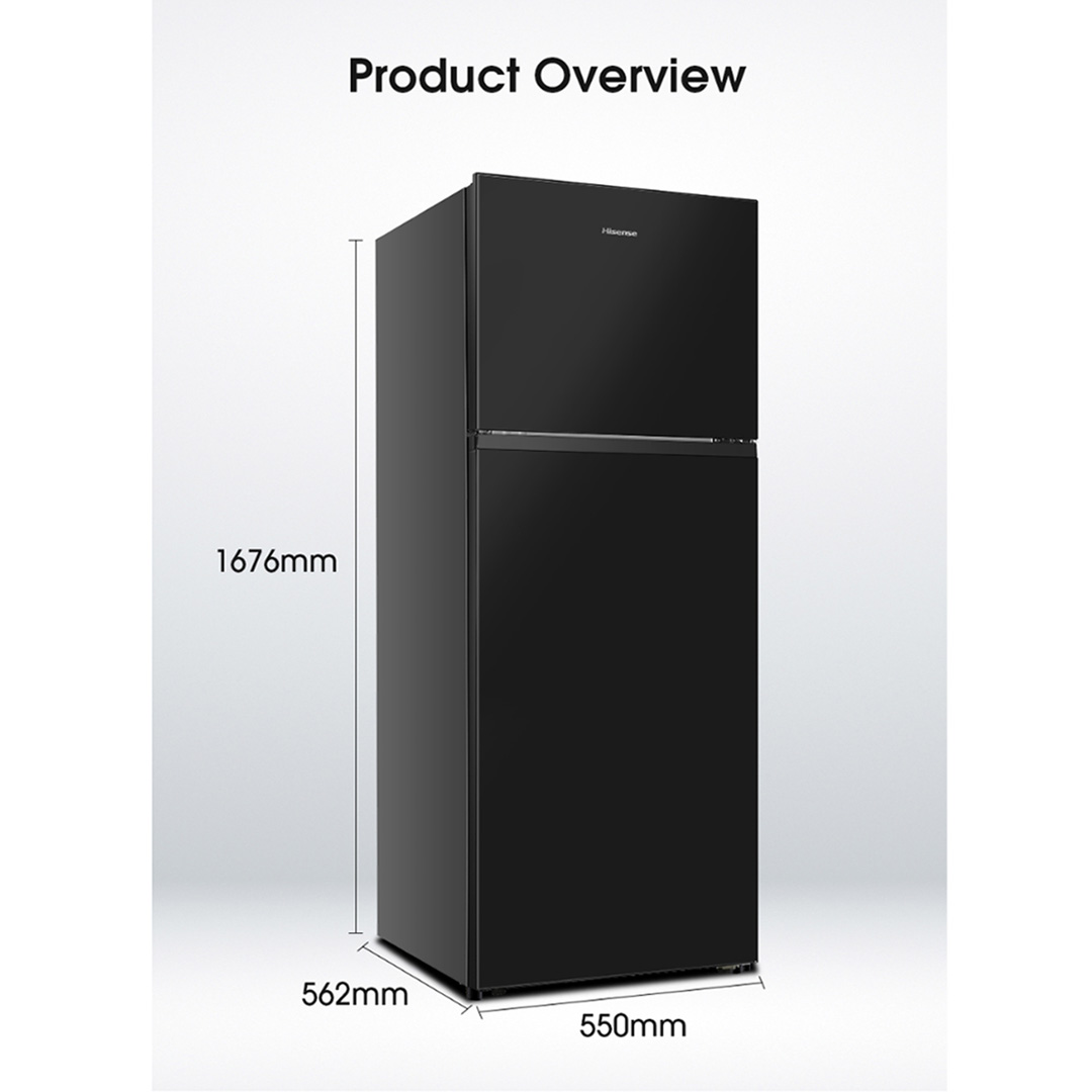 HISENSE 420L 2 Doors Top Mount Durable Inverter Refrigerator RT439N4ABN | Multi Air Flow | Deodorizing Filter | Moisture Fresh Crisper | Durable Inverter | LED Lighting | Fresh Zone | Refrigerator with 3 Year Warranty