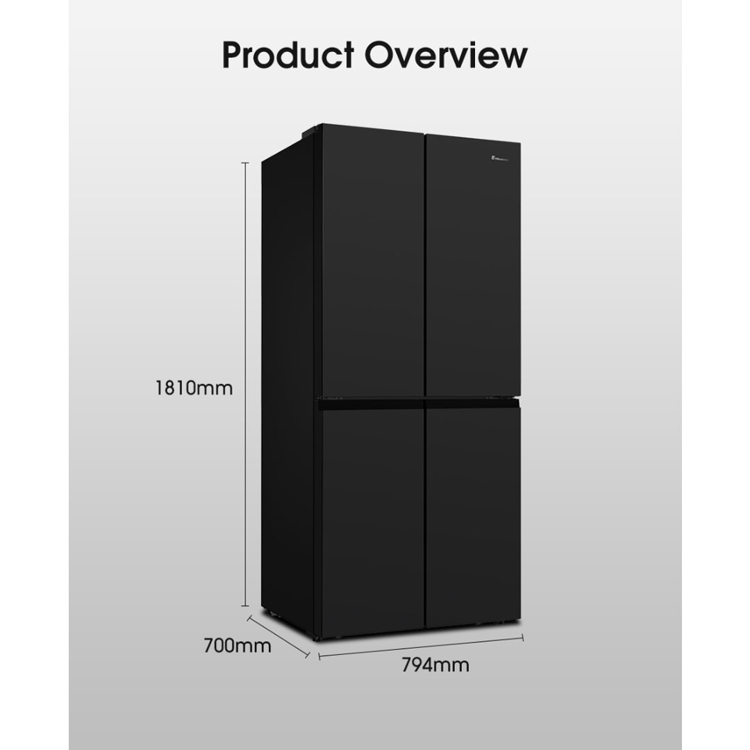 HISENSE 520L Four Doors Inverter Refrigerator RQ568N4ABU | Double Cooling | Metal-Tech Cooling | Led Lighting | Refrigerator with 3 Years Warranty