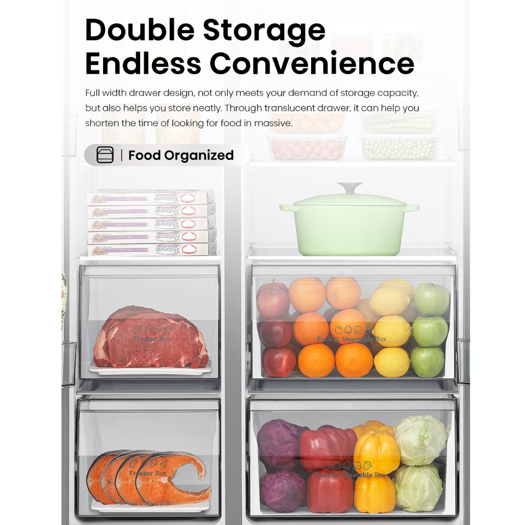 HISENSE 780L Side by Side Inverter Refrigerator RS868N4ASV | Deodorizing Filter | Electronic Touch Control | Led Lighting | Refrigerator with 3 Years Warranty