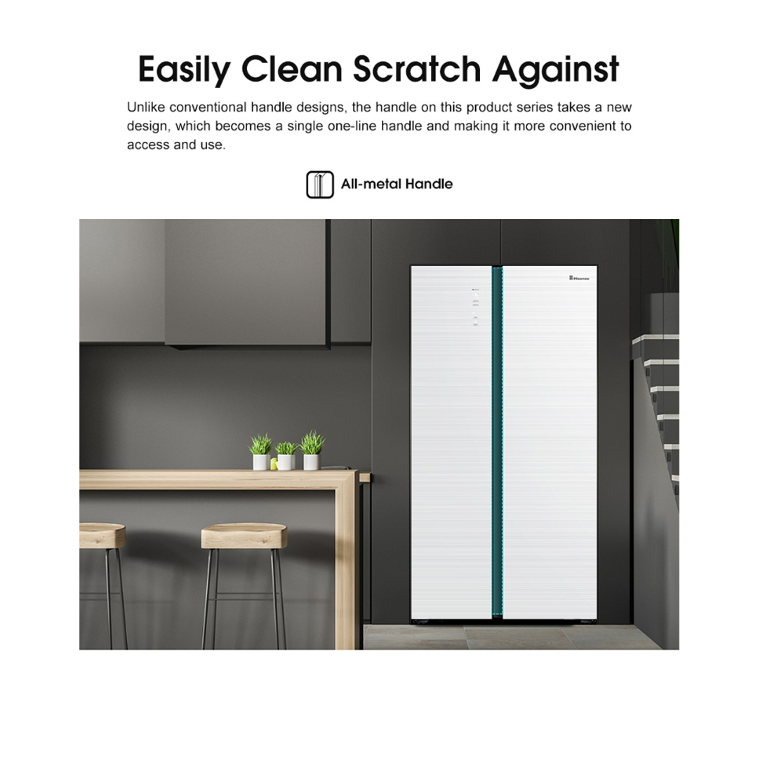 HISENSE 620L Side by Side Inverter Refrigerator RS688N4AWU | Digital Sensor | Double Cooling | Deodorizing Filter | Electronic Touch Control | Multi-Air Flow | Refrigerator with 3 Year Warranty