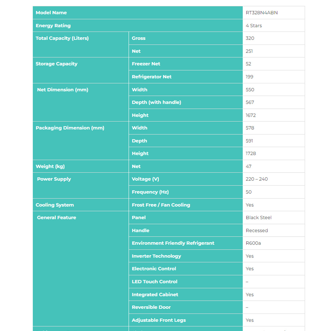 HISENSE 320L 2 Doors Top Mount Durable Inverter Refrigerator RT328N4ABN | Multi Air Flow | Deodorizing Filter | Durable Inverter | LED Lighting | Fresh Zone | Refrigerator with 3 Year Warranty