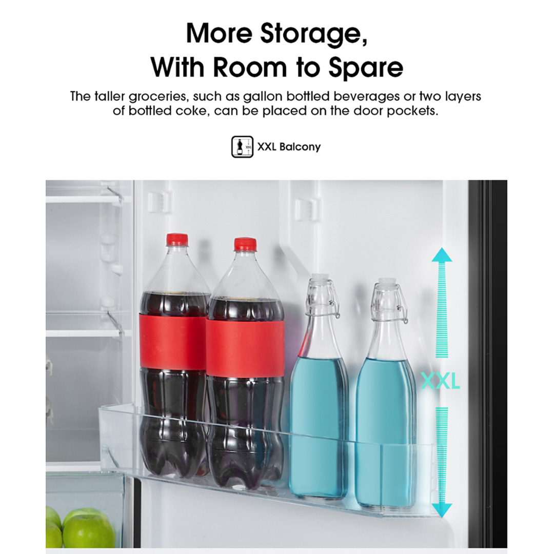 HISENSE 500L 2 Doors Top Mount Durable Inverter Refrigerator RT549N4ABU | Multi Air Flow | Deodorizing Filter | Moisture Fresh Crisper | Durable Inverter | LED Lighting | Removable Twist Ice Maker | Refrigerator with 3 Year Warranty