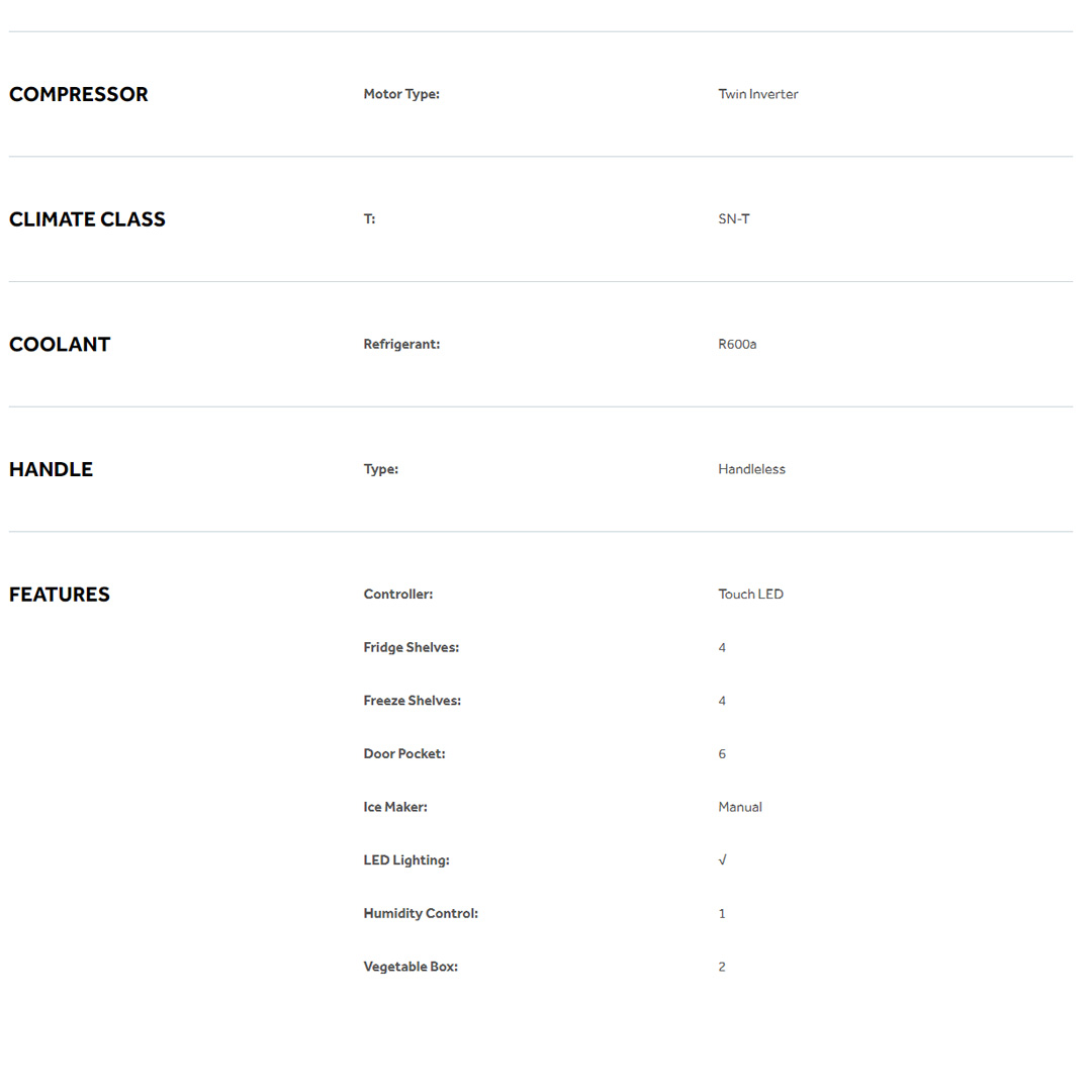 HAIER 569L Side By Side Twin Inverter Refrigerator HSR3918FNPG | No Frost | Touch LED | Door Pocket | Ice Maker | Humidity Control | Refrigerators with 2 Year Warranty