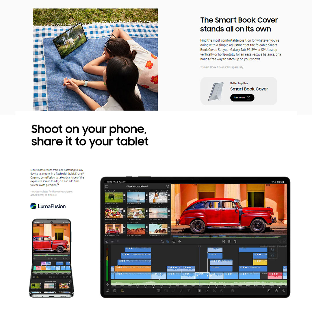 (Pre-Order From 26 Jul - 17 Aug 2023) SAMSUNG Galaxy Tab S9 Wi-Fi | 8GB+128GB/12GB+256GB | 11.0" AMOLED 2X Display | 8400mAh Battery | 13MP Main Camera | Tablet with 1 Year Warranty