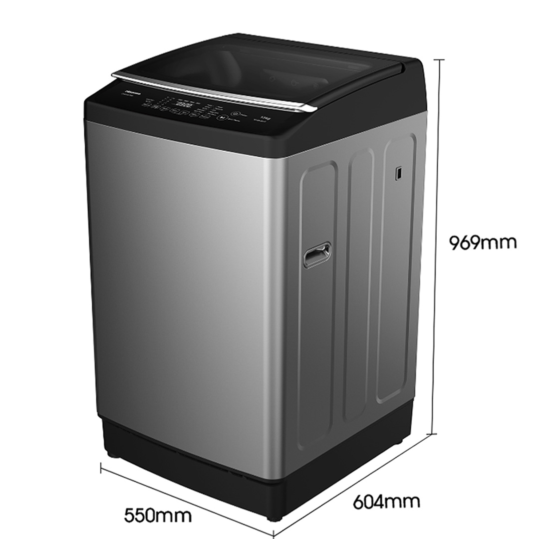 HISENSE 10.5KG Top Load Washing Machine with HIJAB Mode WTJA1101T | Bubble Clean | Soft-Close Tempered Glass | Air Dry | Delicates Mode | Double Magic Filter | Tub Clean | Double Water Flow | Washing Machine with 2 Year Warranty