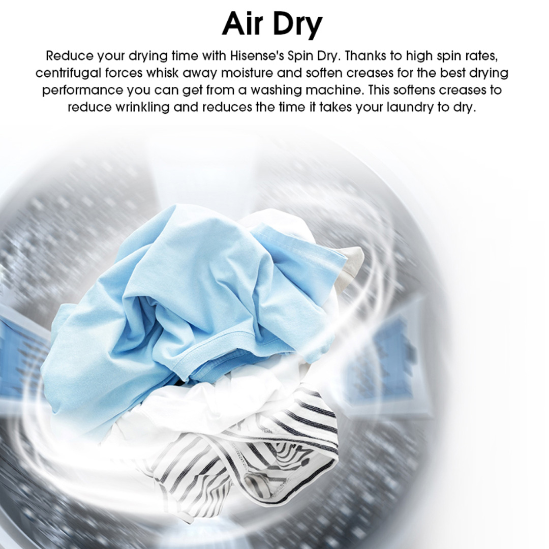 HISENSE 10.5KG Top Load DD Inverter Washing Machine WT5J1013DT | Tub Clean | Delay End | Memory Function | Soak Function | Powerful Waterfall | Mega Capacity | Bubble Clean | Extra Soft | Double Magic Filter | Washing Machine with 2 Year Warranty