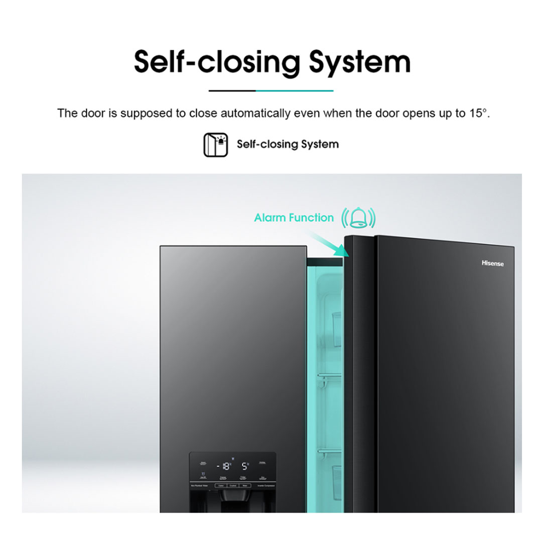 HISENSE 640L Side by Side Inverter Refrigerator  RS700N4AWBUI | Deodorizing Filter | Electronic Touch Control | Led Lighting | Refrigerator with 3 Years Warranty