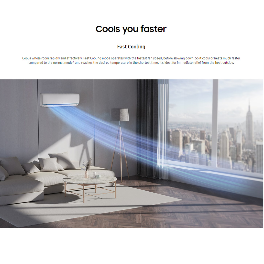 SAMSUNG 2.5HP R32 S-Essential Non-Inverter Wall Mount Air Conditioner AR24TGHQABUNME/AR24TGHQABUXME | S-Essential | HD Filter | Fast Cooling | DuraFin+ | Energy Saving | Auto Swing | Air Conditioner with 1 Year Warranty