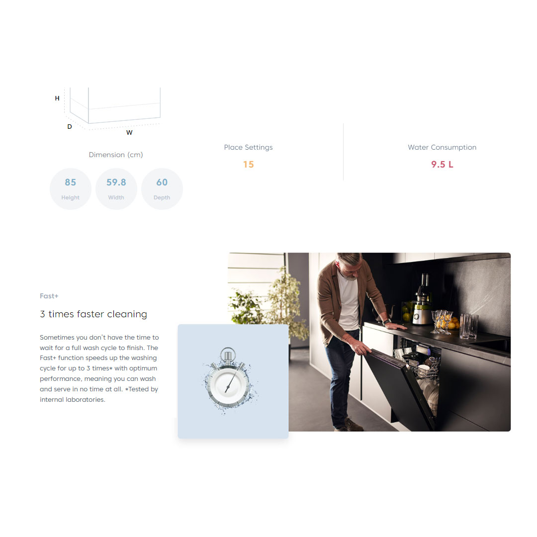 Beko 15 Place Settings Free Standing ProSmart Inverter Dishwasher BDFN26520QX | ProSmart Inverter Motor | 6 Number of Programmes | Sliding Detergent Dispenser | Dish Washer with 2 Year Warranty