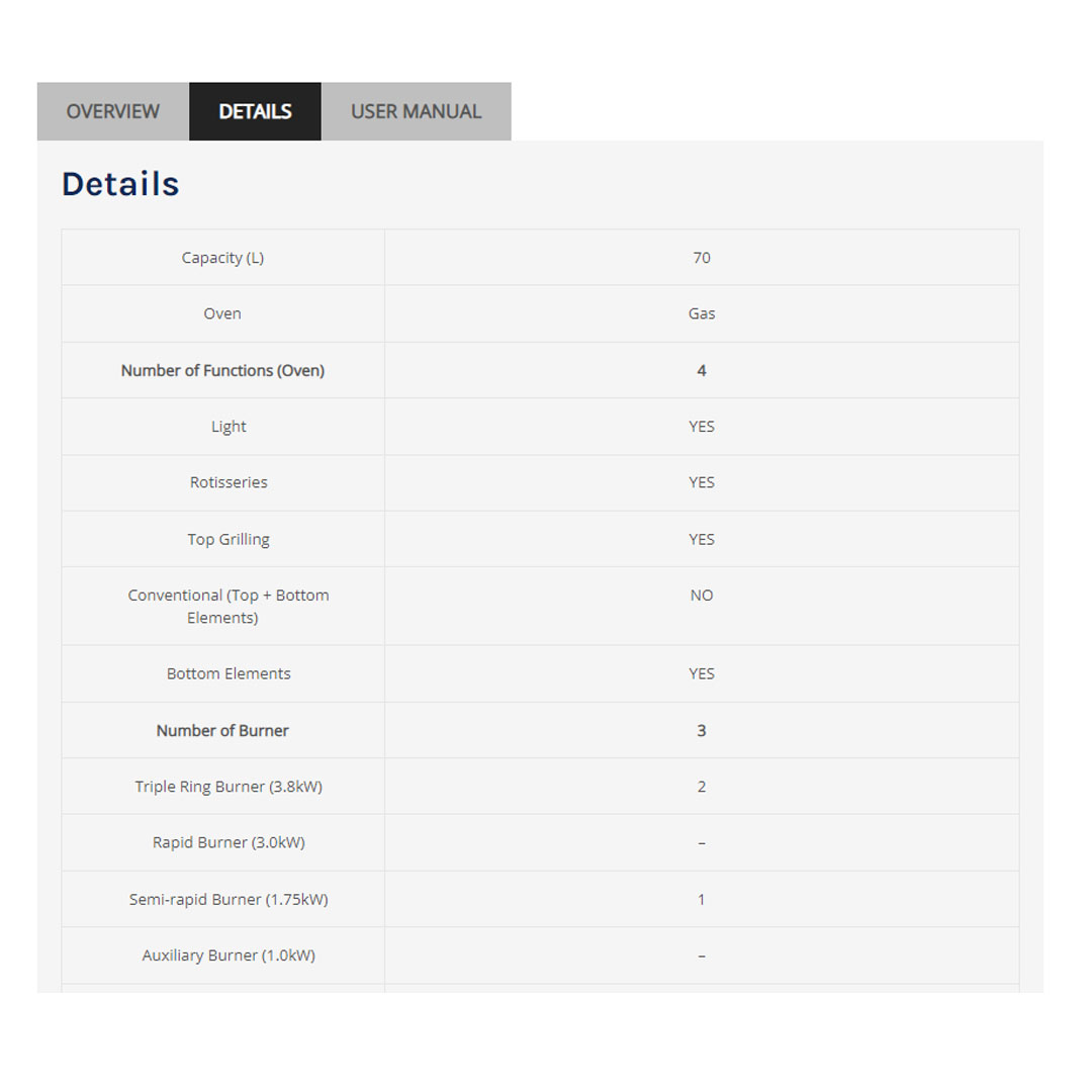 ELBA 2 Burners Gas Cooker EGC-C9703G(BK) | Original Italian SABAF Burner | Safety Valve | Gas Oven | Gas Cooker with 1 Year Warranty