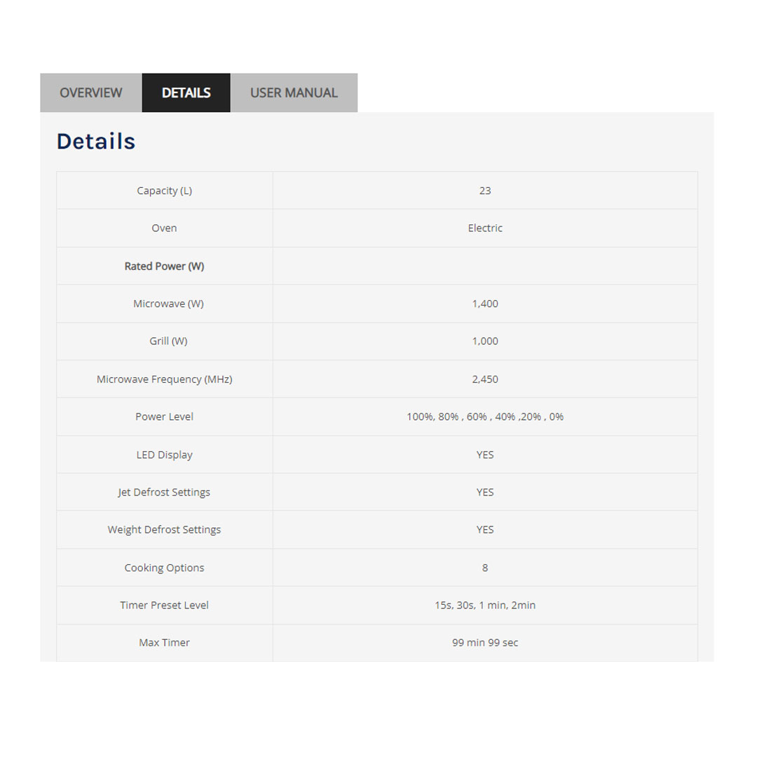 ELBA 23L Built-in Microwave Oven EMO-2306BI | 8 Manual Cooking Option | 6 Power Levels Selection | Digital Timer | Microwave Oven with 1 Year Warranty