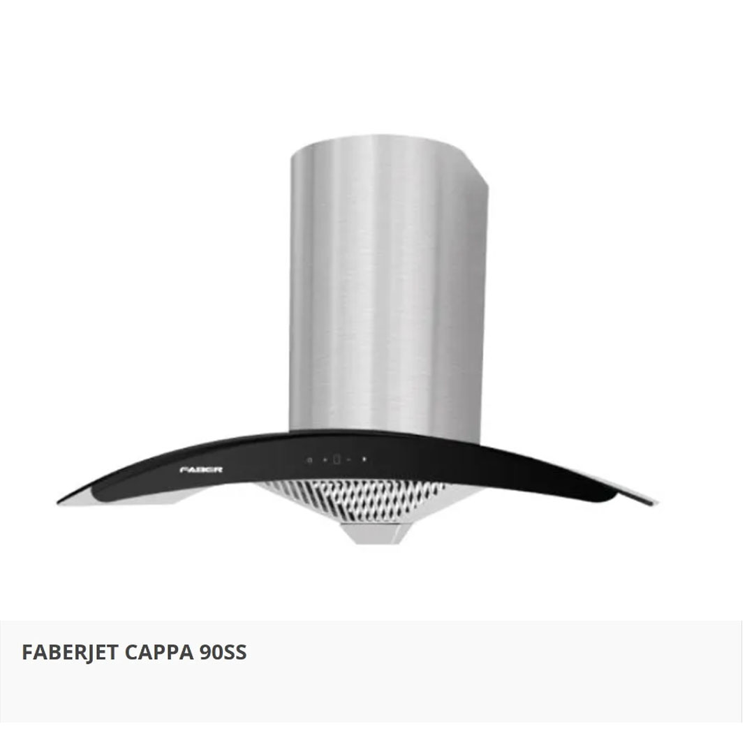 FABER 1200m³/h Designer Hood FABERJET CAPPA 90SS | Touch Control with Digital Panel | 3 Speed Fan Control | Delay Timer | Build-in Hood with 1 Year Warranty