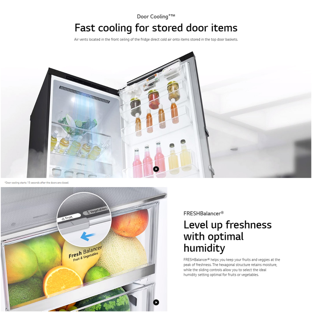 LG 384L Single Door Smart Inverter Refrigerator GC-B411FGPF | Door Cooling+™ | ThinQ (Wi-Fi) | Smart Diagnosis™ | Refrigerator With 1 Year Warranty