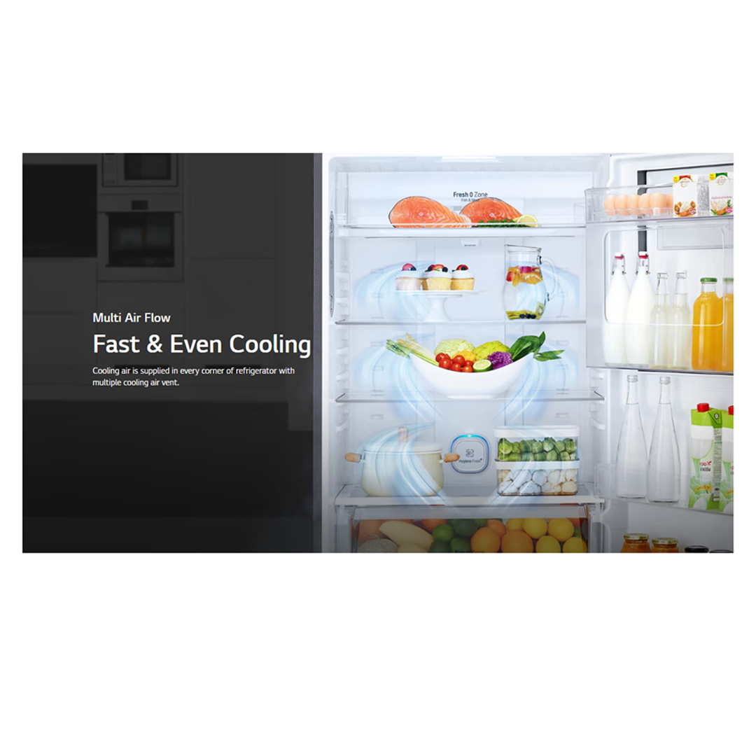 LG 340L 2 Doors Top Mount Smart Inverter Refrigerator GN-B312PQMB | Smart Inverter | Multi Air Flow | No Frost | Refrigerator with 1 Year Warranty