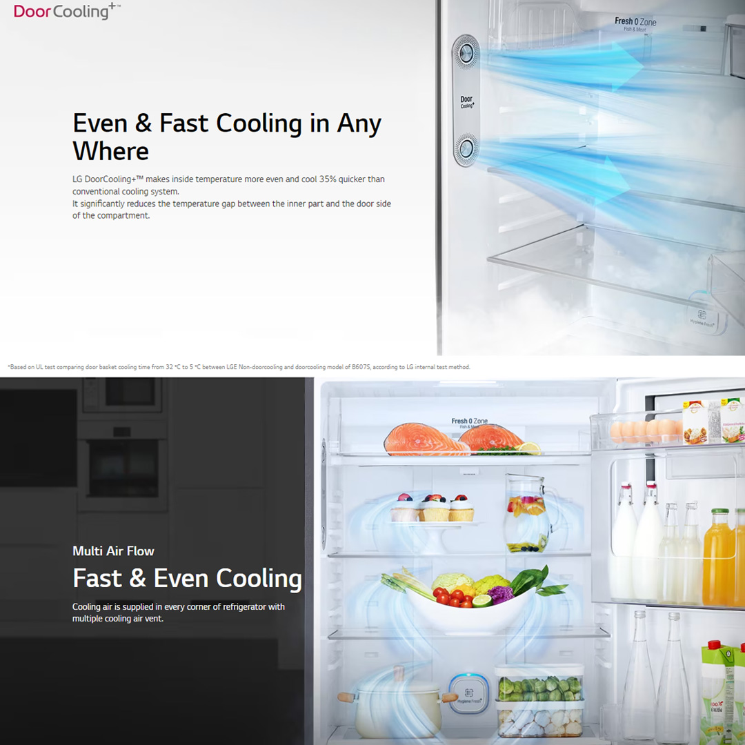 LG 516L 2 Doors Top Mount Smart Inverter Refrigerator GN-C602HLCM | Multi Air Flow | Moving Ice Tray | Smart Diagnosis | Refrigerator with 1 Year Warranty