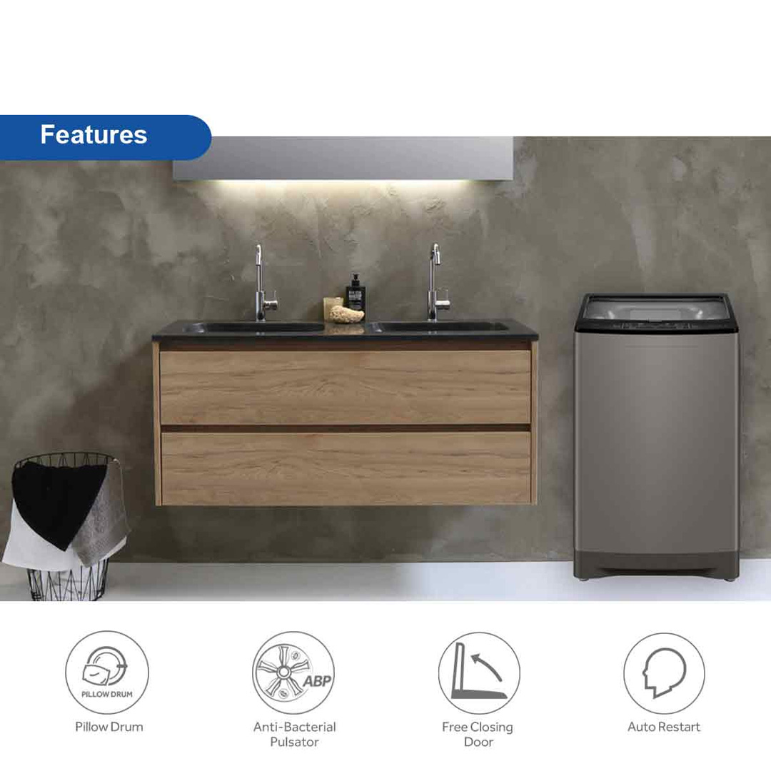 HAIER 14KG Top Load Washing Machines HWM140-826S5 | Hijab Mode | Pillow Drum | Dispenser | Glass Top Lid | ABT Pulsator | Auto Restart | Free Closing Door | Washing Machine with  2 Year Warranty