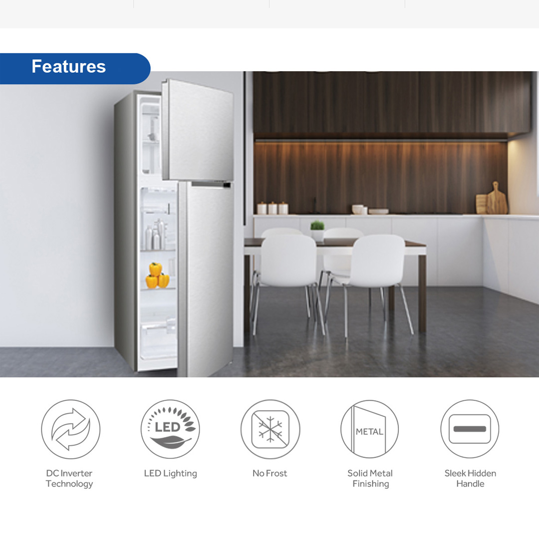 HAIER 356L 2 Doors Top Mount DC Inverter Refrigerator HRF-IV398H | No Frost | LED Lighting | Ice Maker | Humidity Control | Door Pocket | Refrigerators with 2 Year Warranty