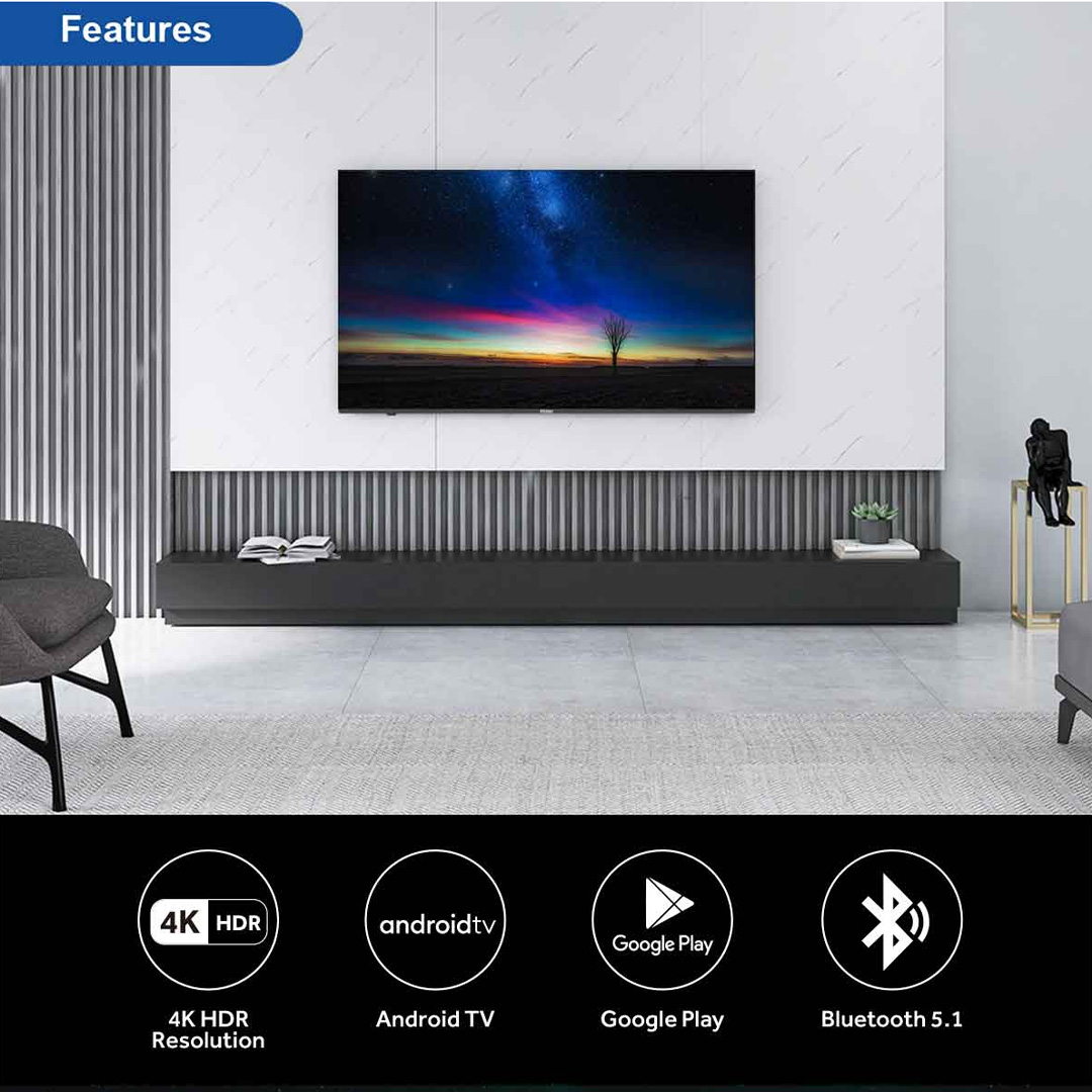 HAIER 43"/50"/55"/65" 4K UHD Android LED TV H43K66UG PLUS/ H50K66UG PLUS/ H55K66UG PLUS/ H65K66UG PLUS | All Screen | FHD Resolution | Bluetooth 5.1 | Google Play store | Google Assistant | Android TV with 2 Year Warranty