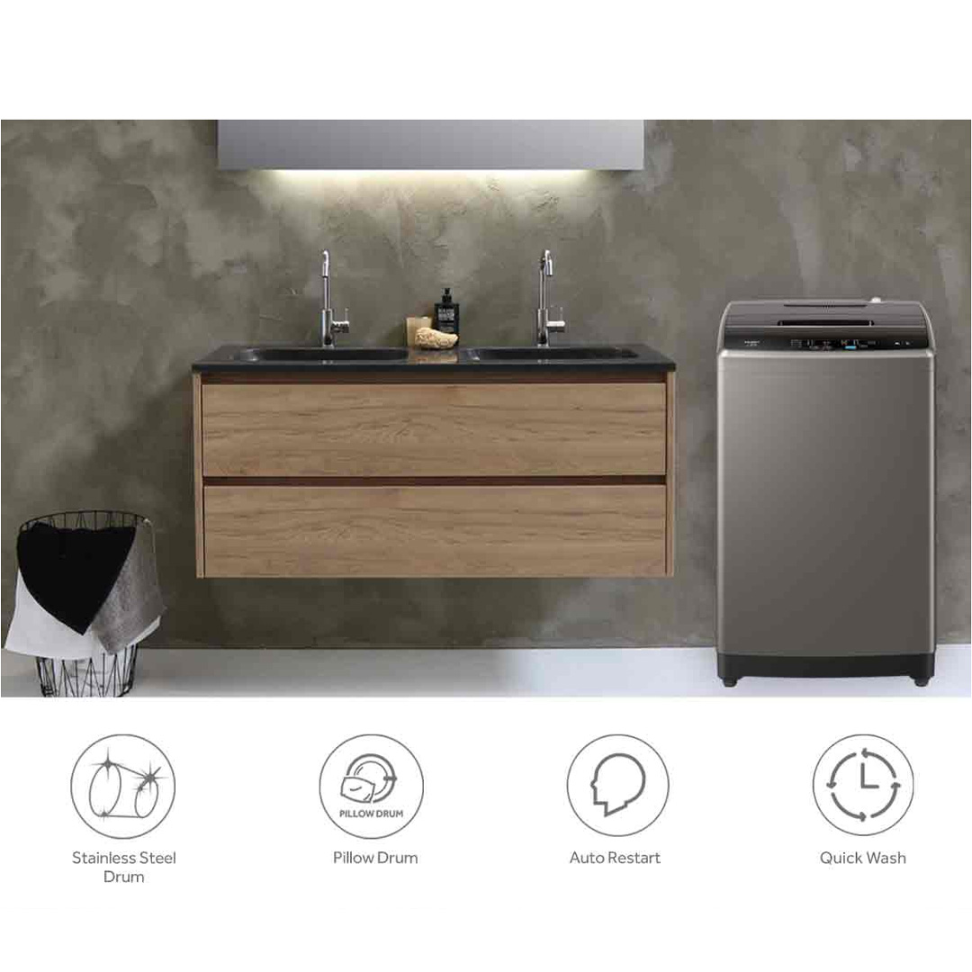 HAIER 7KG Top Load Washing Machine HWM70-1269S5 | Pillow Drum | Dispenser | Tub Dry | Quick Wash | Auto Restart |  Washing Machine with 2 Year Warranty