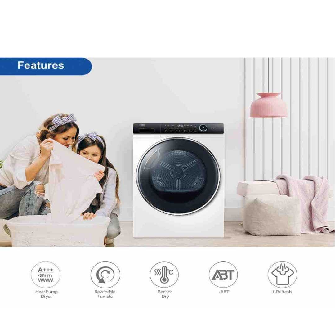HAIER 9KG Heat Pump Dryer HD90-A2979 | I-Refresh | ABT | I-Time | LED Display | Child Lock | Sensor Dry | Dryer with 2 Years Warranty
