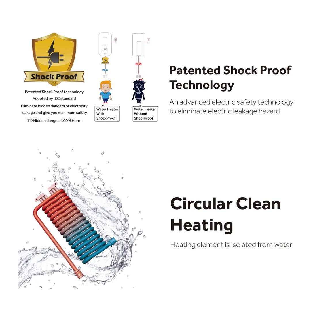 HAIER 3600W Non Pump Water Heater EI36L1(B)/EI36L1 | 3D Heating Technology | Dual Temperature Protection | Shockproof | Water Heater with 2 Year Warranty