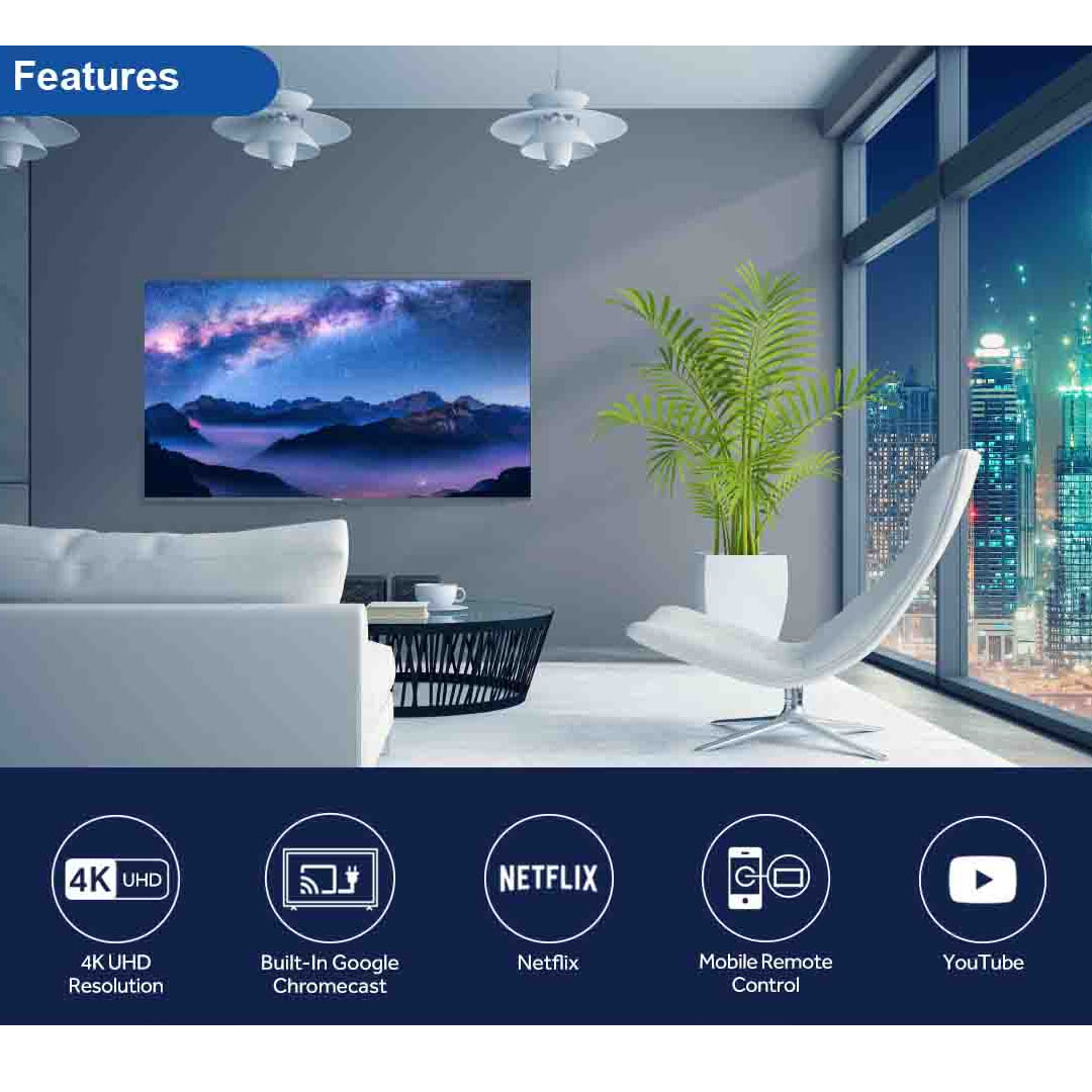 HAIER 75" 4K UHD Android LED TV H75S5UG PLUS | Youtube | Netflix | 4K UHD Resolution | Built in Chromecast | Mobile Remote Control |  Android LED TV with 2 Year Warranty