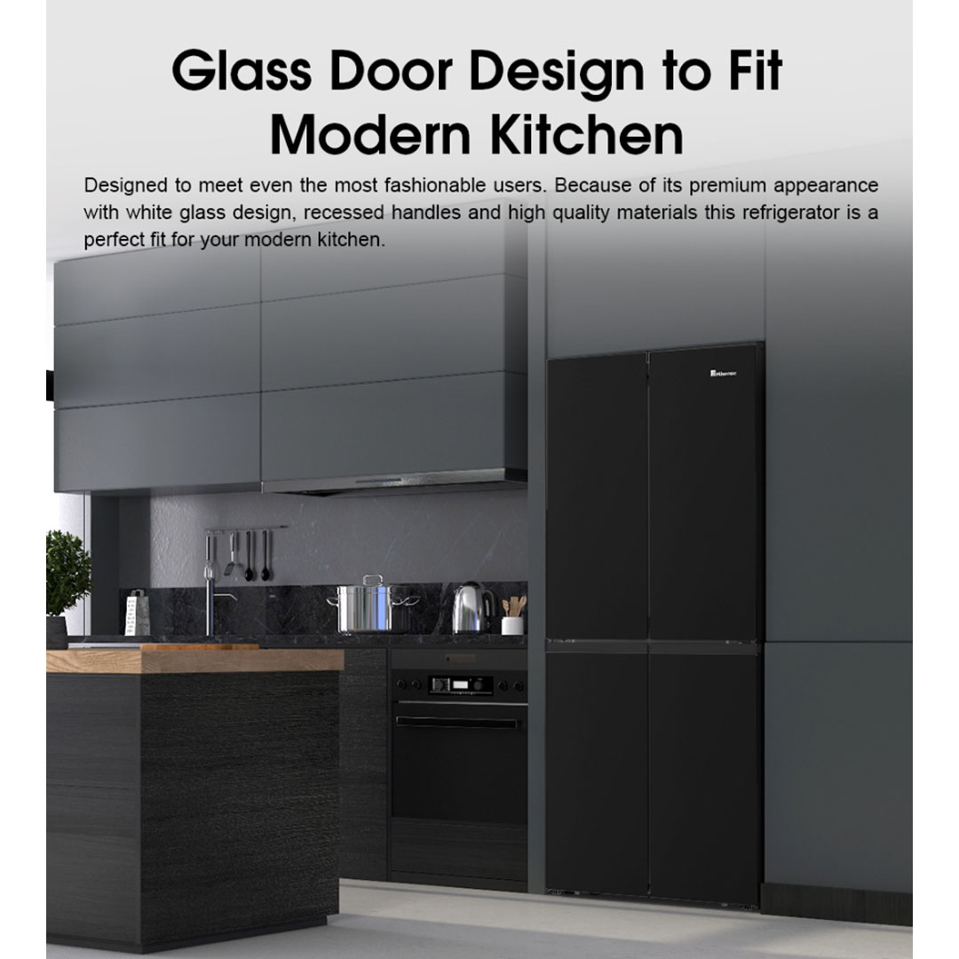 HISENSE 520L Four Doors Inverter Refrigerator RQ568N4ABU | Double Cooling | Metal-Tech Cooling | Led Lighting | Refrigerator with 3 Years Warranty