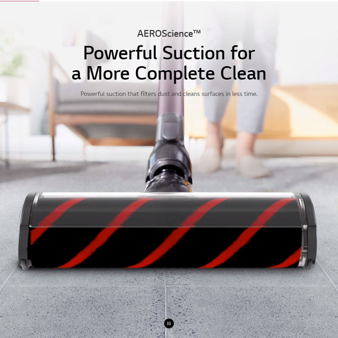 LG 480W CordZero Vacuum Cleaner Stick Vintage A9N-LITE | Powerful Suction | Thumb Touch Control | Adjustable height | Vacuum-Mop with 2 Year Warranty
