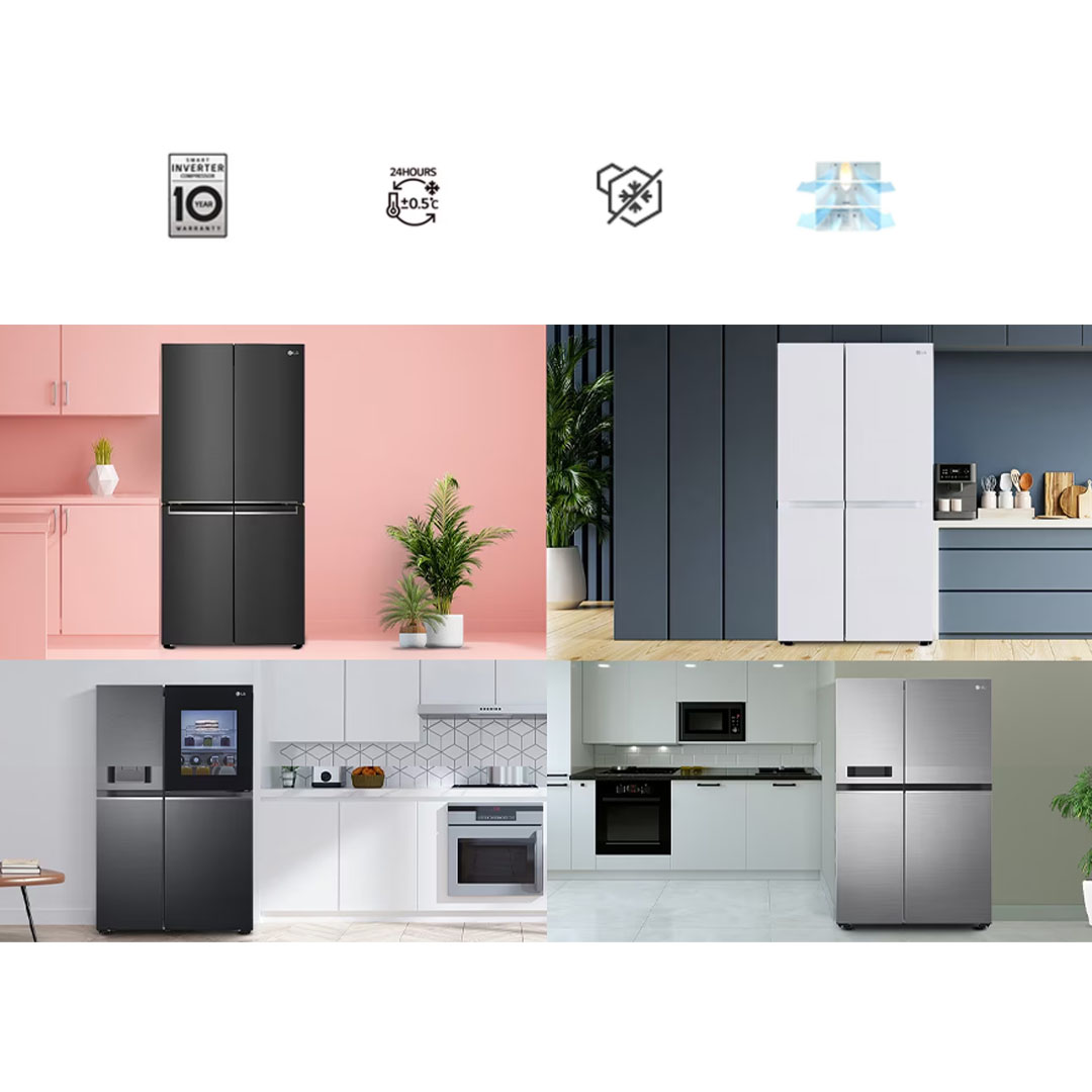 LG 530L Multi Doors Smart Inverter Refrigerator GC-B22FTQVB | LINEAR Cooling™ | Soft LED Panel Lighting | Fresh Zone | Refrigerator with 1 Year Warranty