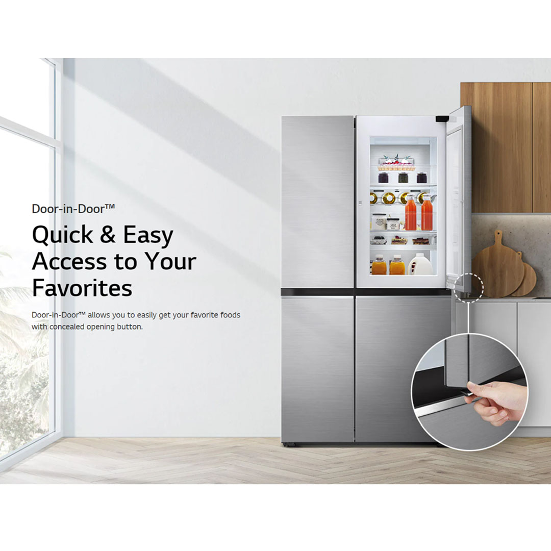 LG 694L Side by Side with Door-in-Door Smart Inverter Refrigerator GC-M257CGFL | DoorCooling+™ | Hygiene Fresh+™ | Metal Fresh™ | Refrigerator with 1 Year Warranty