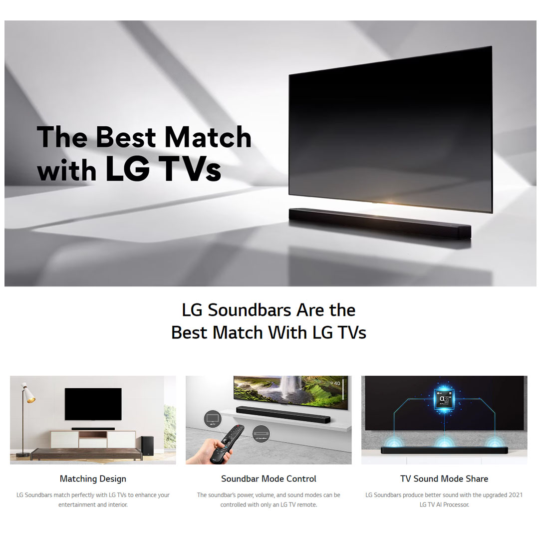 LG 440W Sound Bar with Dolby Atmos & DTS Virtual:X SP8A | AI Sound Pro | Dolby ATMOS | Meridian | Sound Bar with 1 Year Warranty