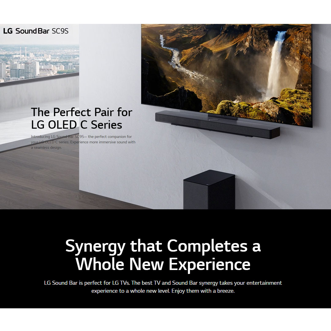LG 400W Sound Bar with WOW Symphony SC9S | Dolby Atmos | Dolby Digital | Soundbar Mode Control | HDMI | Wi-Fi | Sound Bar with 2 Year Warranty