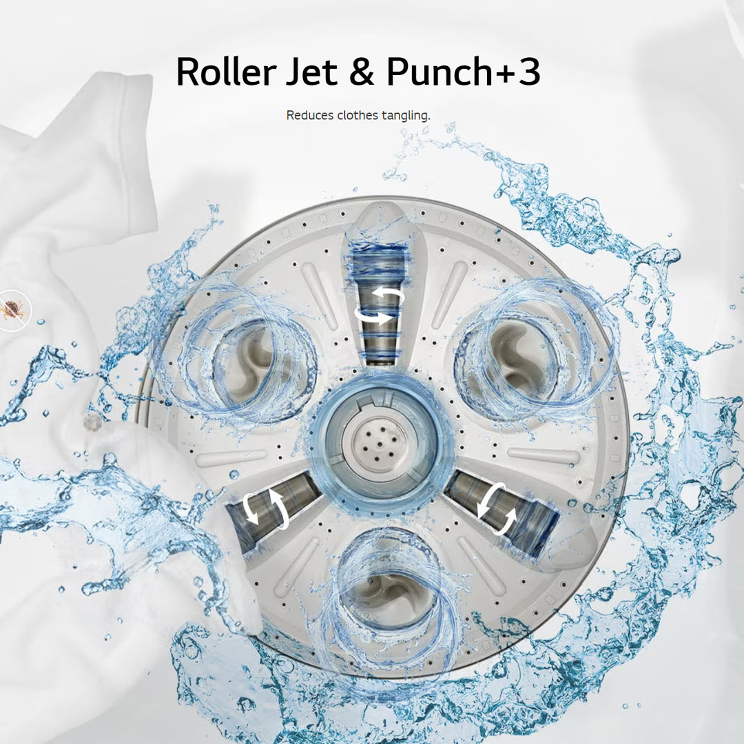 LG 9KG Semi-Auto Twin Tub with Roller Jet Pulsator Washing Machine WP-900G | Punch +3 | Wind Jet Spray | 3 Wash Program | Washing Machine with 1 Year Warranty