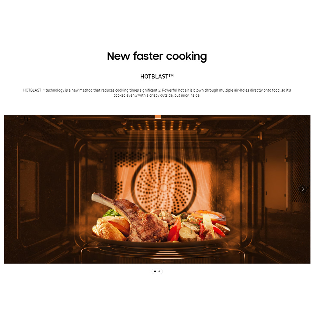 SAMSUNG 28L Convection Microwaves Oven with Slim Fry MC28M6035KW/SM | HOT BLAST™ | Ceramic Enamel Interior | Preheat | SLIM FRY™ | Eco Mode | Microwaves Oven with 1 Year Warranty