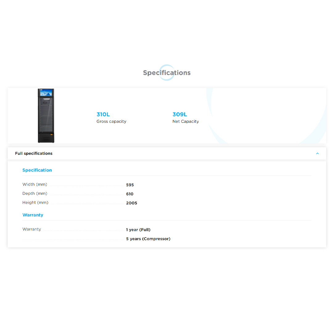 Midea 310L Showcase  MDRZ432FGG30 | Recessed Handle | Multi-Layer Shelf | Temperature Knob | 1 Year Warranty