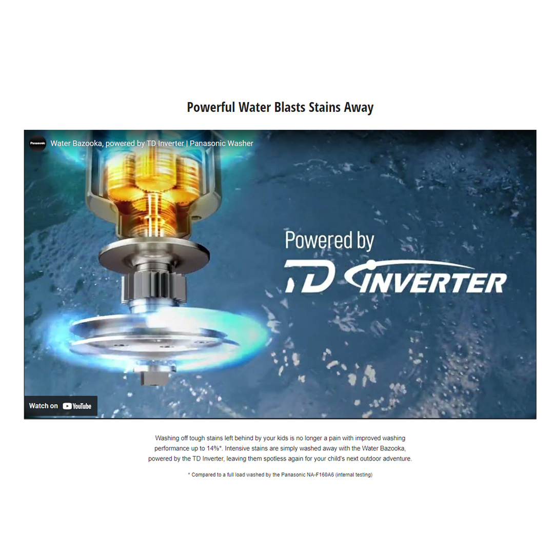 Panasonic 15KG Top Load TD Inverter Washing Machine with BLDC motor  NA-FD15X1HRT | Fine Foam to Lift Stains Easily | Deep Clean for More Hygienic Washing | Powerful Water Blasts Stains Away | Washing Machine with 1 Year Warranty