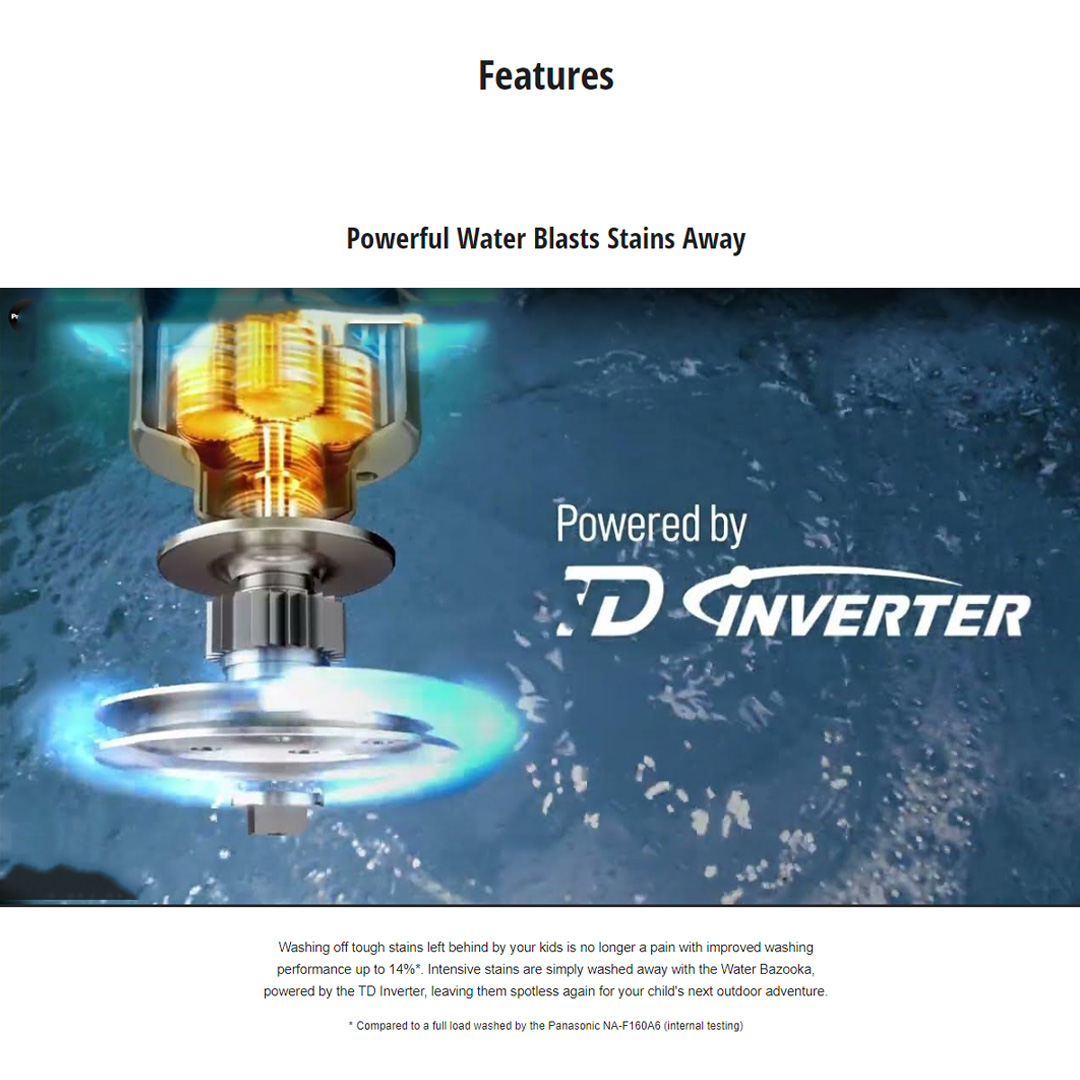 Panasonic 17KG Top Load Washing Machine NA-FD17X1HRT | Fine Foam to Lift Stains Easily | Powerful Water Blasts Stains Away | Deep Clean for More Hygienic Washing | Powerful Wash with Less Energy | Washing Machine with 1 Year Warranty