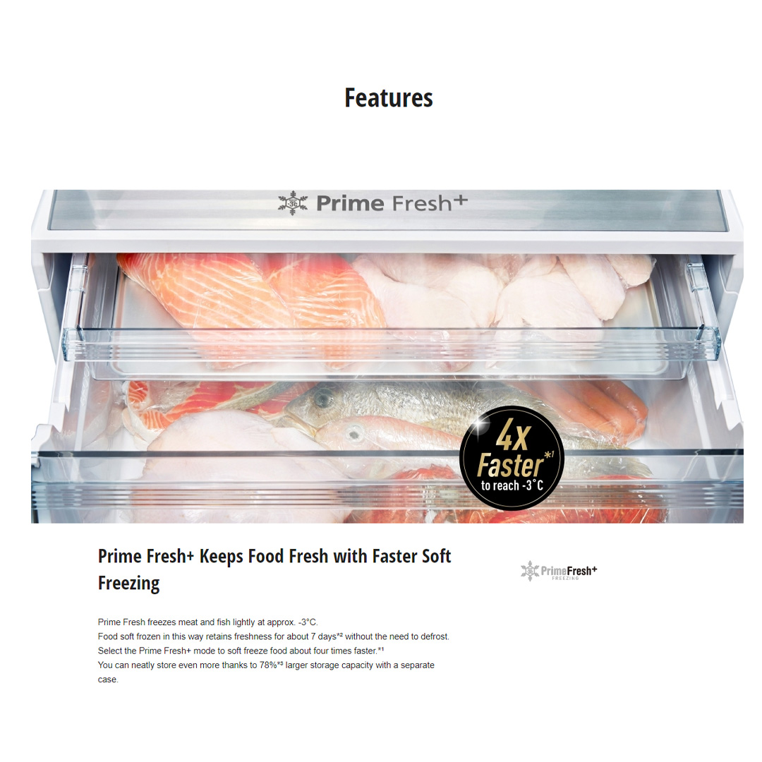 Panasonic 358L 2 Doors Top Mount Inverter Refrigerator with AI ECONAVI  NR-BC360XS | Prime Fresh+ Keeps Food Fresh with Faster Soft Freezing | Cook Healthy Meals Every Day with Prime Fresh+ | Anti-bacterial Effect | Refrigerator With 1 Year Warranty