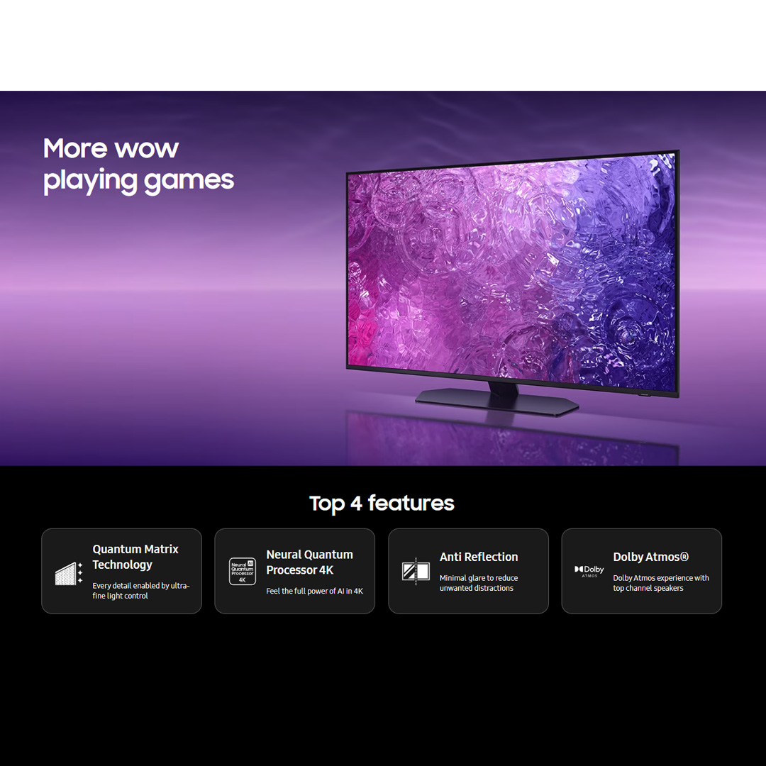 SAMSUNG 50" 4K UHD Smart NEO QLED TV QA50QN90CAKXXM | Anti Reflection | Dolby Atmos | Smart Hub | SmartThings | HDR | HDMI | Smart TV with 2 Year Warranty