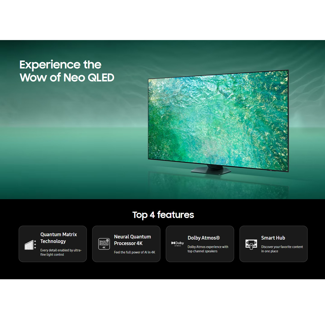 SAMSUNG 55" 4K UHD Smart NEO QLED TV QA55QN85CAKXXM | Dolby Atmos | Smart Hub | HDMI | USB | WiFi | HDR | Smart TV with 2 Year Warranty