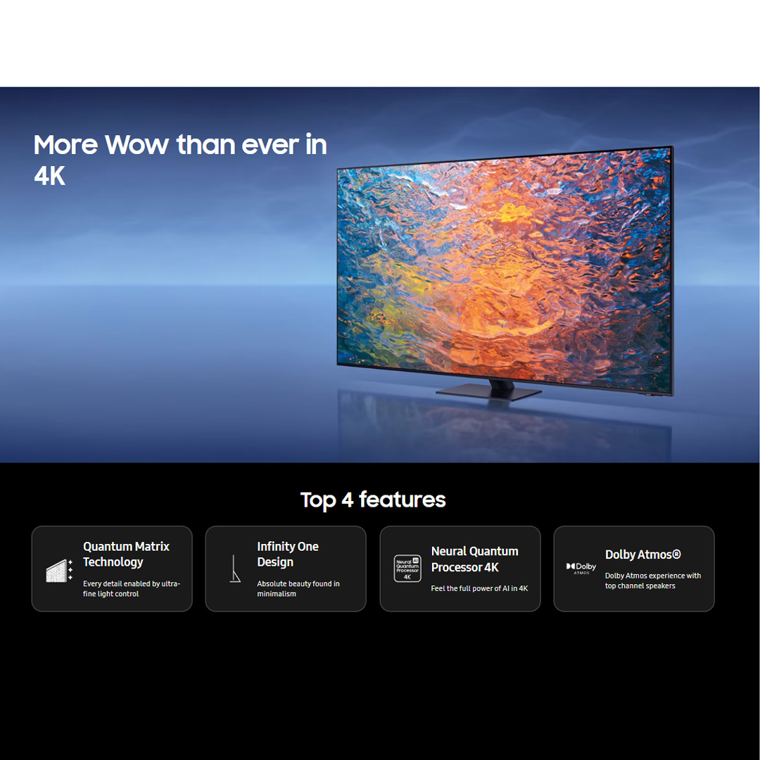 SAMSUNG 65" 4K UHD Smart NEO QLED TV QA65QN95CAKXXM | Dolby Atmos® | Tizen™ Smart TV | Web Browser | SmartThings | App Casting | Smart TV with 2 Year Warranty