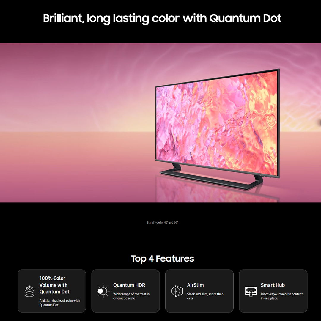 SAMSUNG 85" 4K UHD Smart QLED TV QA85Q60CAKXXM | Quantum HDR | AirSlim | Smart Hub | WiFi Direct | Smart TV with 2 Year Warranty