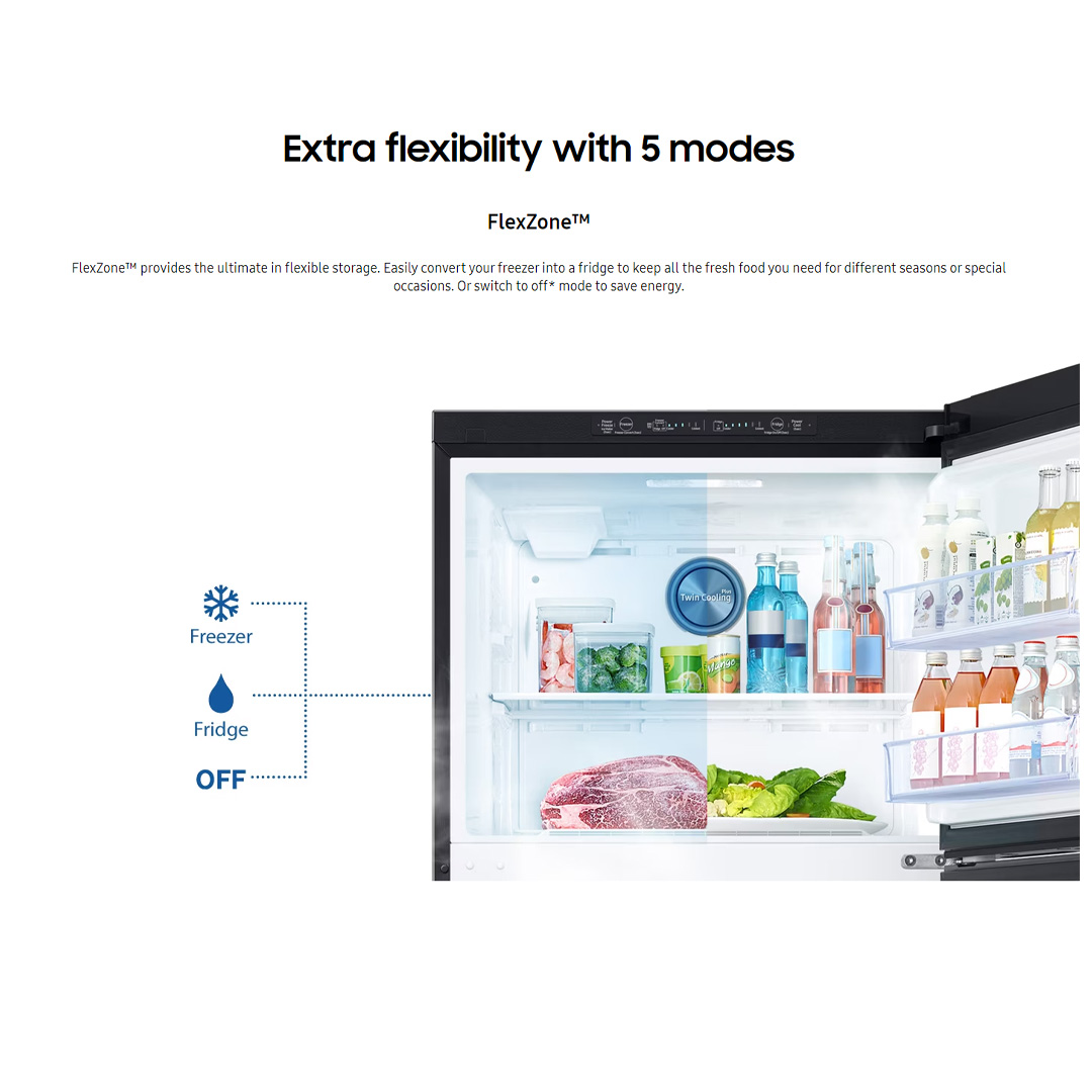 SAMSUNG 580L 2 Doors Top Mount Digital Inverter Refrigerator with Twin Cooling Plus RT18M6211SG/M | FlexZone™ | Optional IceMaker | Reversible Door | Twin Cooling Plus™ | Refrigerator with 1 Year Warranty