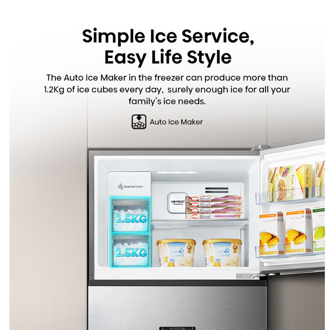 HISENSE 700L 2 Doors Top Mount Durable Inverter Refrigerator RT749N4ABVI | Digital Touch Control | Dual LED Lighting | Super Freeze | Fresh Zone | Multi-Air Flow | Magnetic Door Switch | Refrigerator with 3 Year Warranty