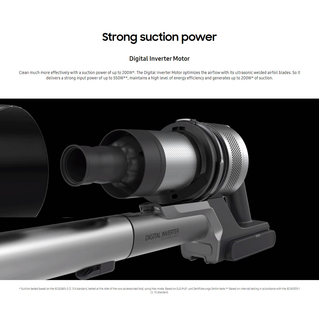 SAMSUNG 200W Jet 75 Premium Cordless Vacuum Cleaner Stick VS20T7538T7/ME | Multi-layered Filtration System | Strong Suction Power | Long-lasting Battery | Stick Vacuums with 2 Years Warranty