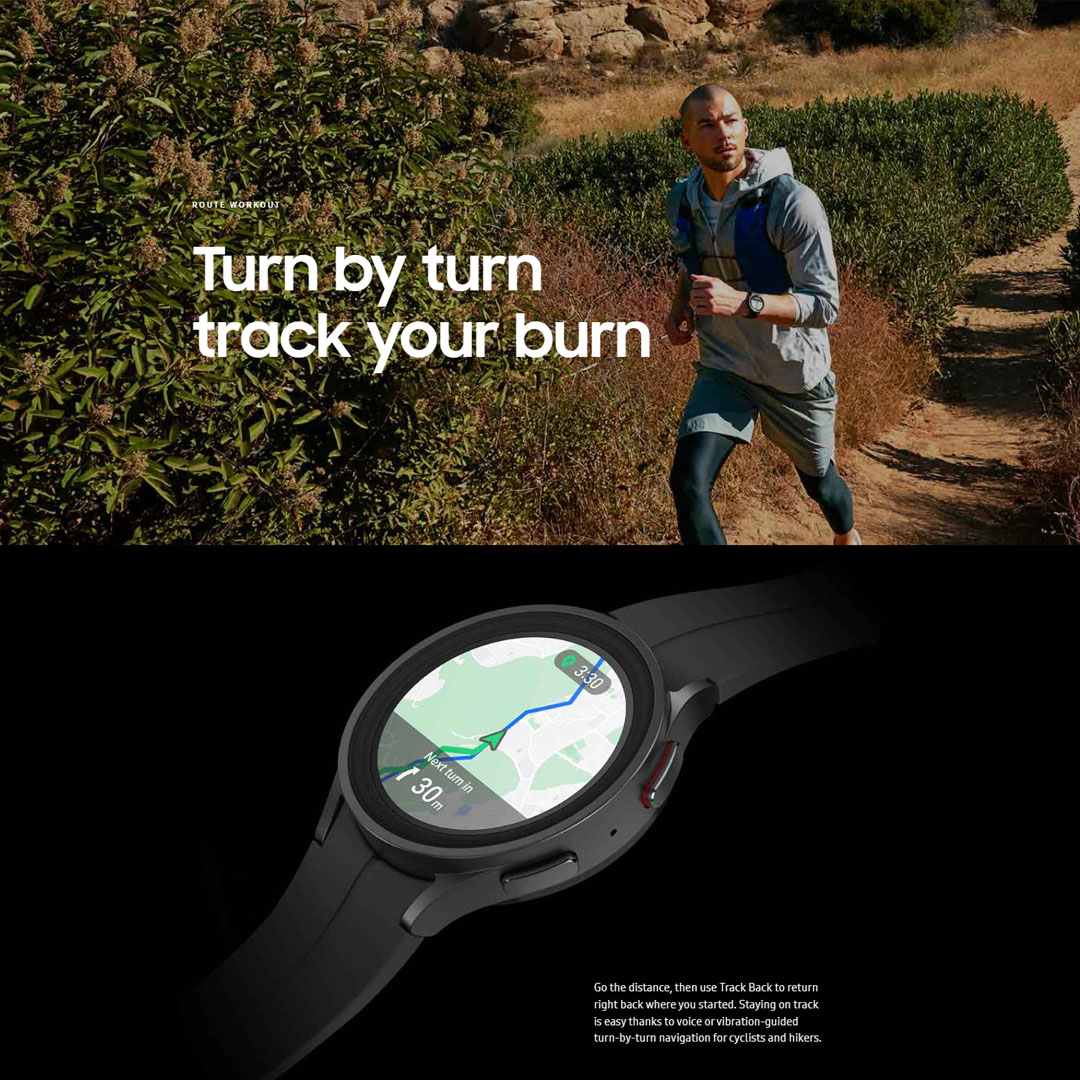 SAMSUNG Galaxy Watch5 Pro Bluetooth 45mm | GPS | Wi-Fi | NFC | Super AMOLED | Accelerometer | Smart Watch with 1 Year Warranty