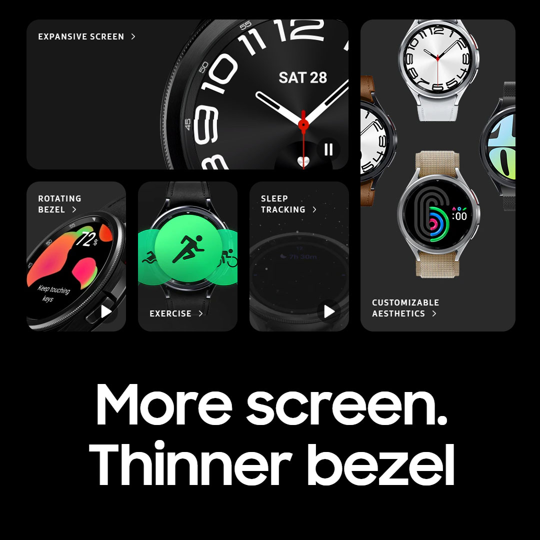 SAMSUNG Galaxy Watch6 Classic Bluetooth 43mm / 47mm | Sapphire Crystal | Fast Charge | Infrared Temperature Sensor | Sleep Tracking | Bluetooth v5.3 | Smart Watch with 1 Years Warranty