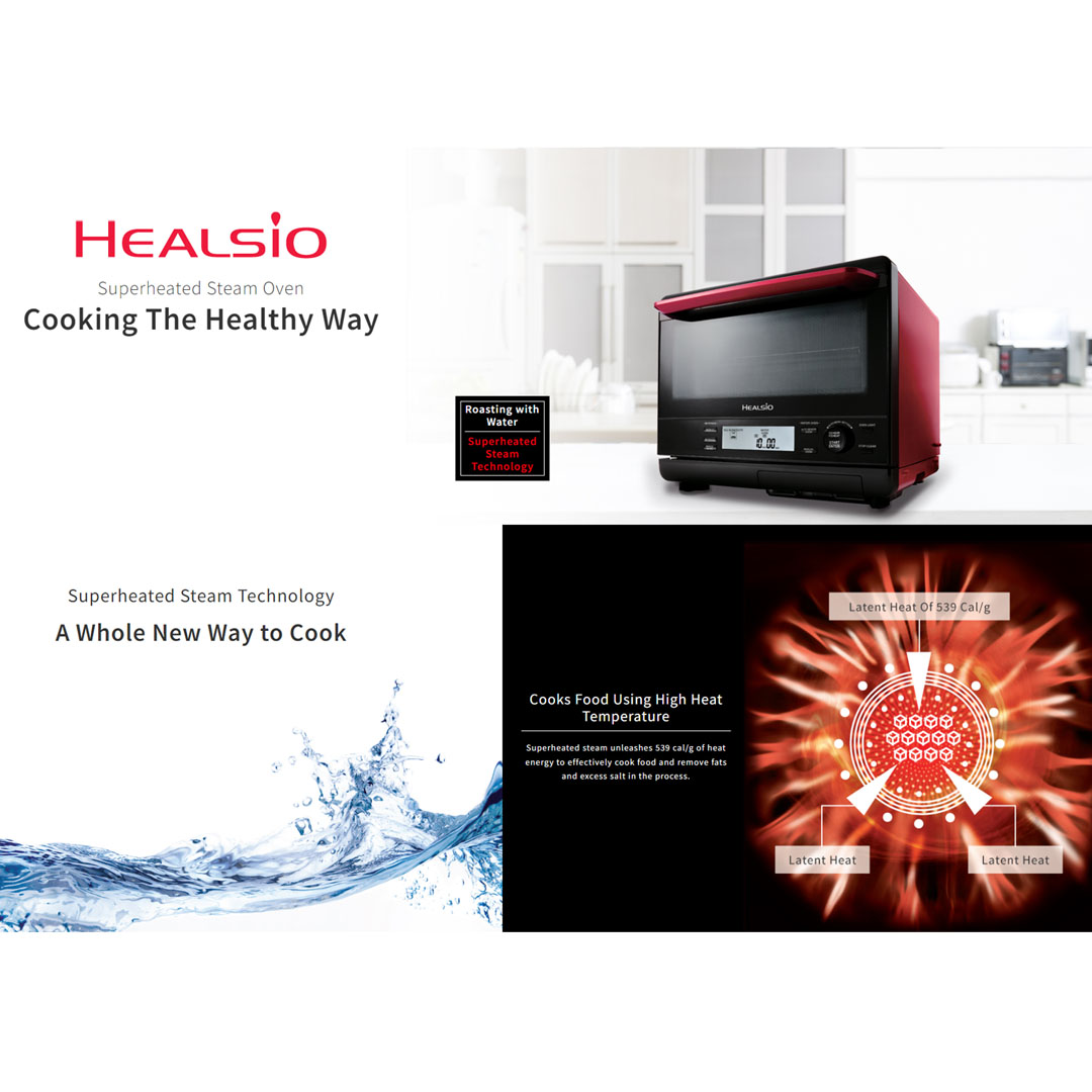 Sharp 31L Healsio Superheated Steam Oven AX1700VMR 2 Layers Cooking