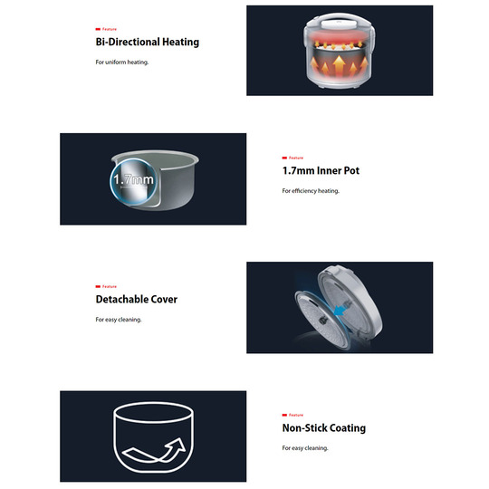 TOSHIBA 1.8L Jar Rice Cooker RC-18JR1NMY | 1.7mm Inner Pot | Non-Stick Coating | Rice Cooker with 1 Year Warranty